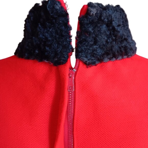 Vintage 1960's Majorette Dress 8/10 Red Black Knit Textured Cuffs Teena Paige - Picture 5 of 7